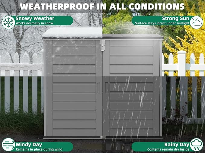 Horizontal Outdoor Storage Shed, 304 Gallon Resin Storage Shed - Image 4