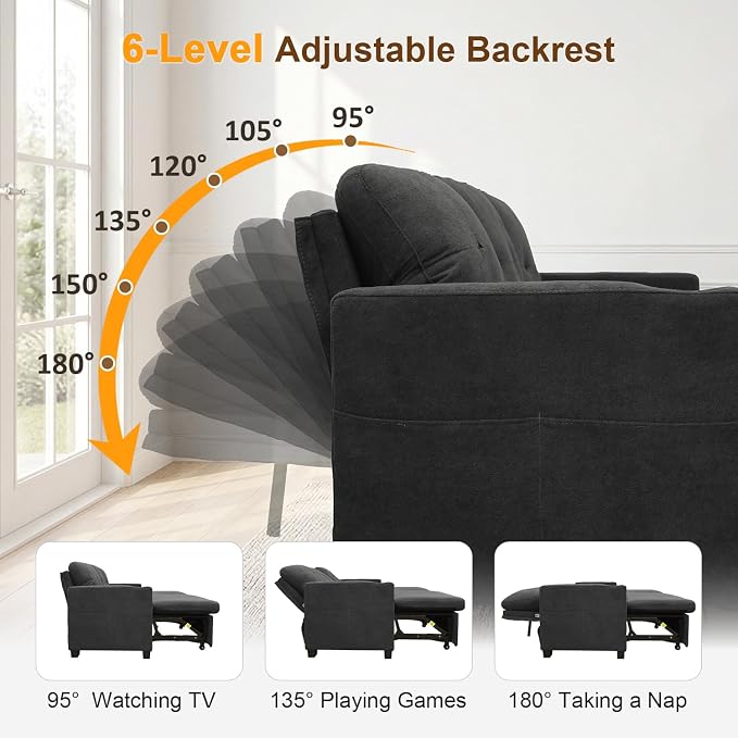 KCGKCG 82" L Shaped Sleeper Sofa Bed, Pull Out Couch Bed - Image 3
