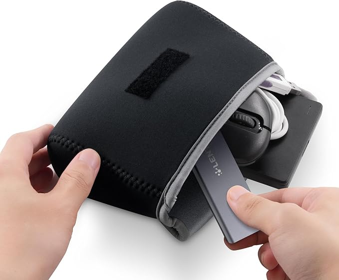 LENTION Medium Gray Travel Electronic Organizer Pouch - Image 9