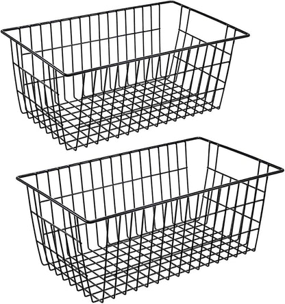 Redrubbit Wire Storage Baskets, Large Farmhouse Metal Freezer Basket Storage by Redrubbit
