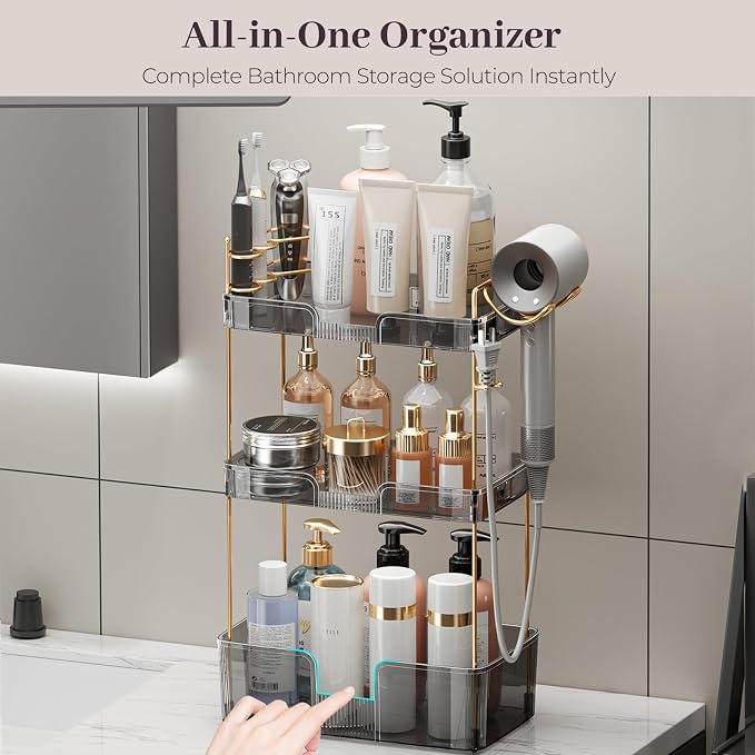 Aveniee Bathroom Counter Organizer, 3 Tier Skincare Perfume Countertop Storage - Image 2