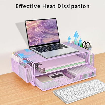 AUPSEN Computer Monitor Stands Riser，2-Tier Desk Organizers and Accessories - Image 6