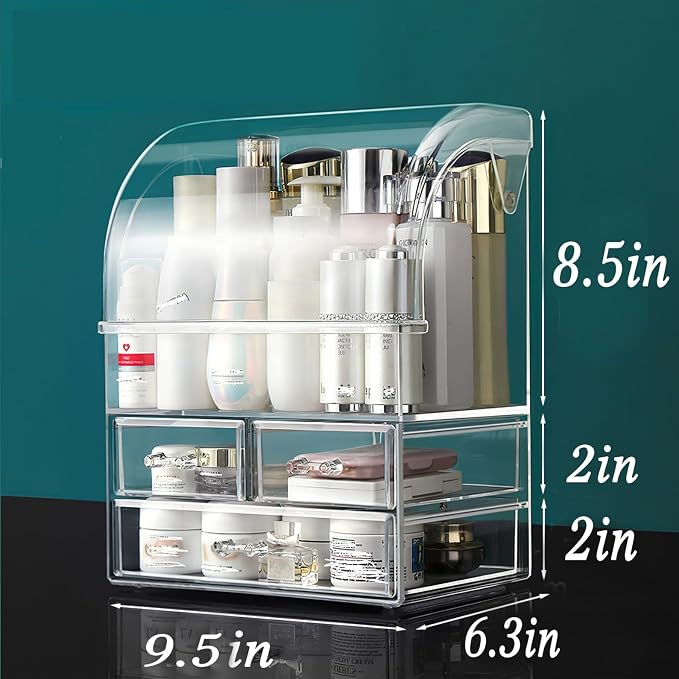Clear Large Acrylic Makeup Organizer - Image 4