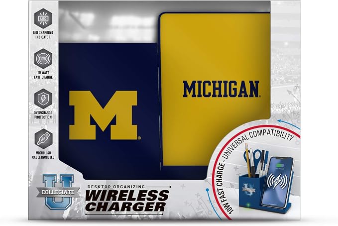 SOAR NCAA Unisex Cell Phone Wireless Charging Stand and Desktop Organizer - Image 3