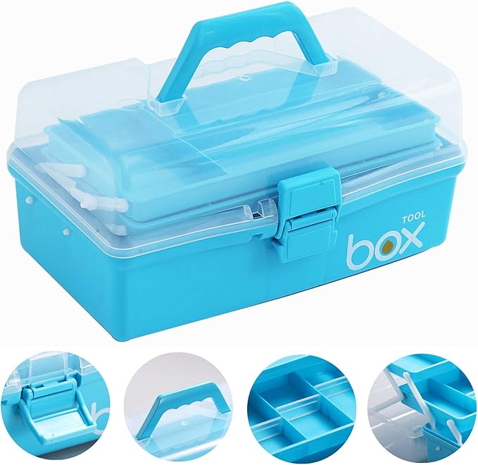 2PCS 12'' Three-Layer Clear Art Box Organizer - Image 4