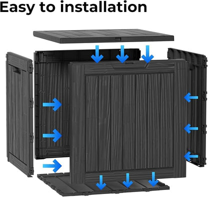 35 Gallon Outdoor Storage Box Waterproof Lockable Resin Deck Box Large - Image 4