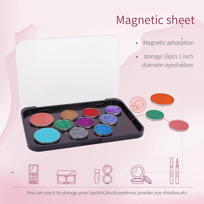 Magnetic Makeup Palette with Frosted Clear Top - Image 3