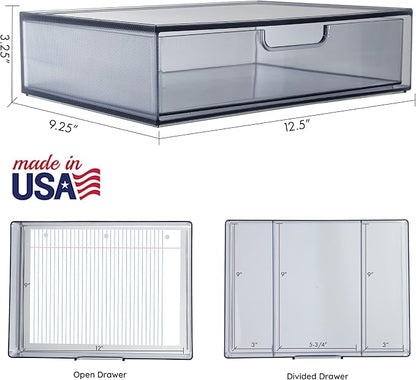 STORi STAX Plastic Stackable Organizer Drawers Classic Grey | 12.5" Wide | Set - Image 3