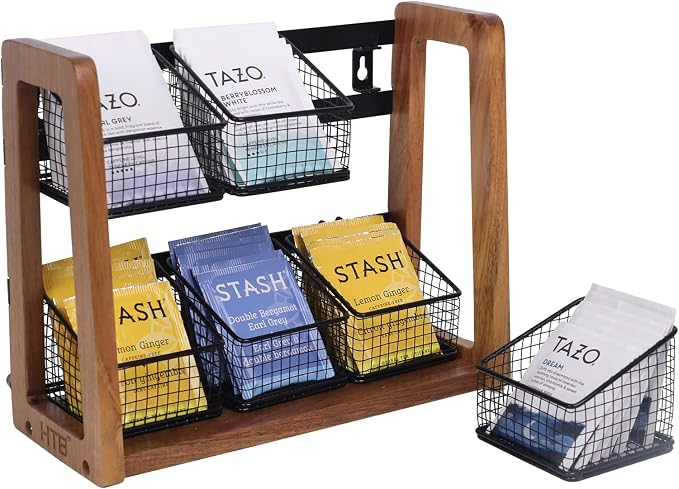 HTB 2 Tier Tea Organizer for Tea Bags, Tea Bag Holder by HTB