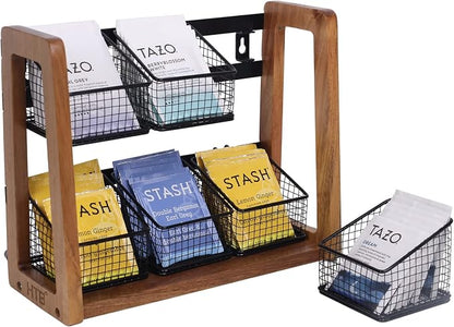 HTB 2 Tier Tea Organizer for Tea Bags, Tea Bag Holder by HTB