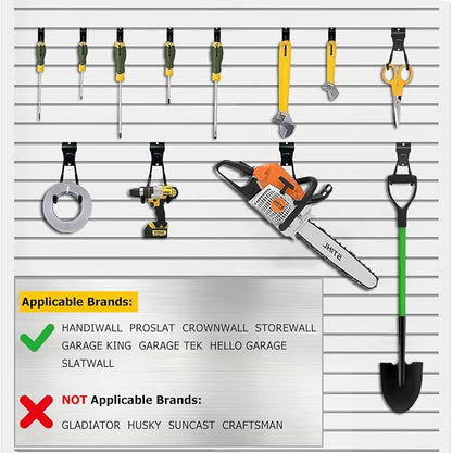 Slatwall Accessories, 22 Pack Heavy Duty Steel Slatwall Hooks, Garage and - Image 5