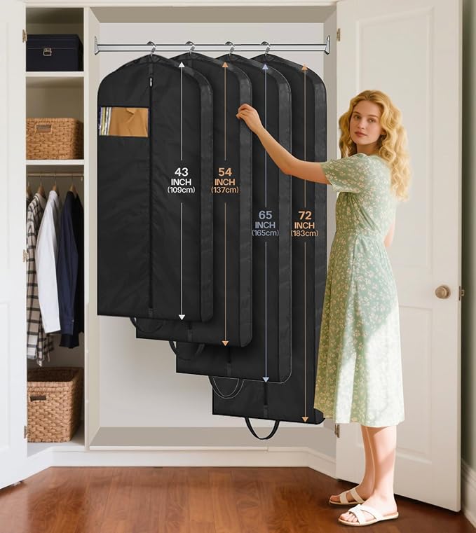 MISSLO 72" Wedding Dress Garment Bag Waterproof Garment Bags - Image 5