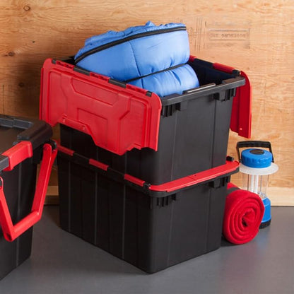 Sterilite 6-Pack 12 Gallon Hinged Lid Industrial Tote, Heavy-Duty Plastic - Image 6