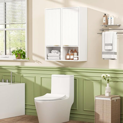 AKMAKM 59.1" Tall Slim Bathroom Storage Cabinet White | Freestanding or Wall - Image 3