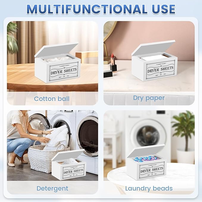 Dryer Sheet Holder and Lid, Dryer Sheet Container, Laundry Pods Dispenser - Image 5