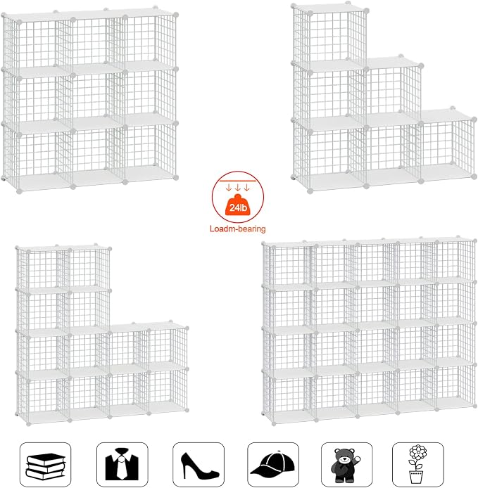 HUBSON Wire Cube Storage Organizer, Book/Toy/Craft/Potted Plants and Pet Closet - Image 4