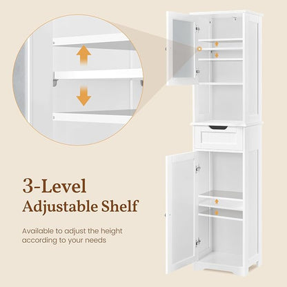Yaheetech Tall Slim Bathroom Storage Cabinet - Image 8