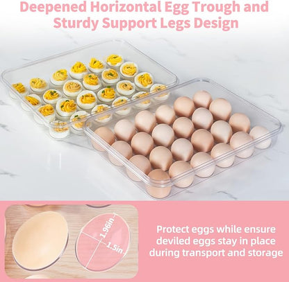 Deviled Egg Containers with Lid and Handle, Durable Clear Plastic Deviled Egg - Image 5