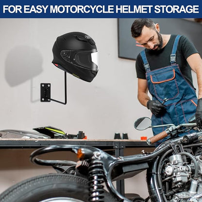 3 Pack Helmet Hanger Wall Mount Motorcycle Helmet Rack Metal Ball Holder - Image 7