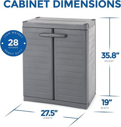 Gracious Living 2-Shelf Base Cabinet, MaxIt Lockable Utility Storage - Image 3