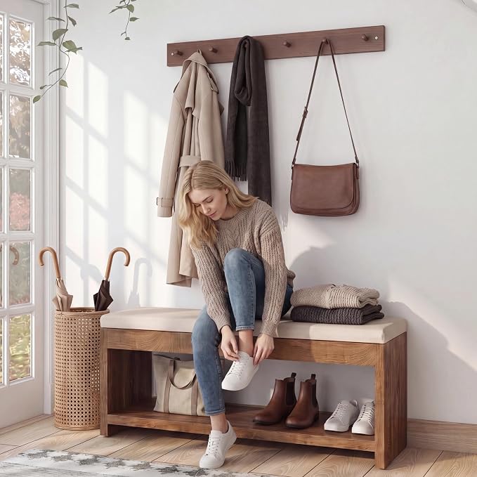 Tribesigns 2-Tier Entryway Bench - Image 4