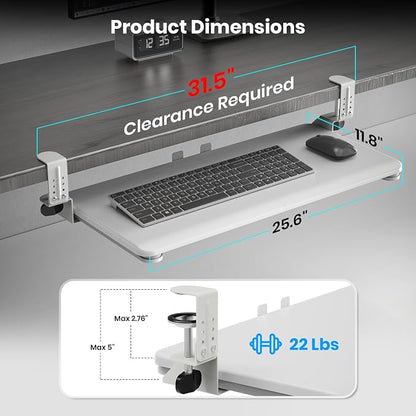 Keyboard Tray Under Desk, Pull Out Keyboard & Mouse Tray - Image 2