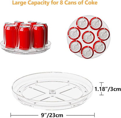 4 Pack 9 Inch Clear Lazy Susan Turntable Organizer, Non-Skid Rotating Tray - Image 4