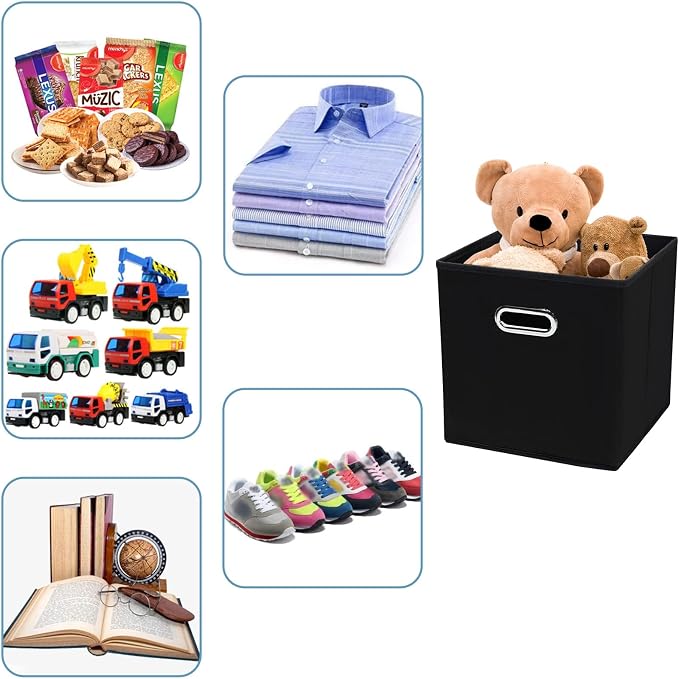 Fabric Cubby Storage Bins, Cube Organizer Bin Foldable Storage Boxes - Image 3