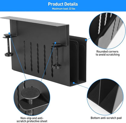 MAXECHO Desk Side Storage, Under Desk Laptop Mount, Table Side Hanging File - Image 4