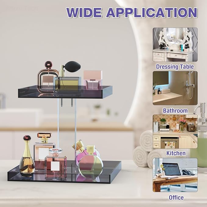 NiHome Acrylic Perfume Display Organizer, 2-Tier Cologne Organizer, Makeup - Image 6