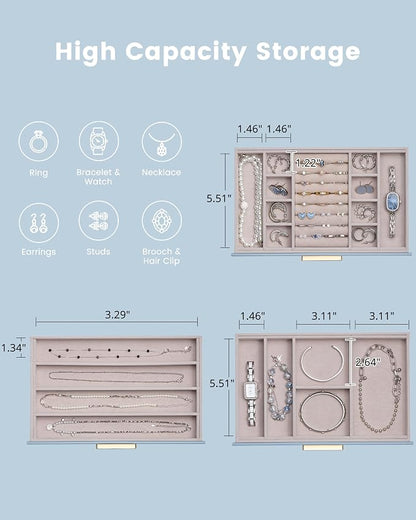 Lolalet Jewelry Box Organizer, 3-Layer Jewelry Organizers and Storage Case - Image 6