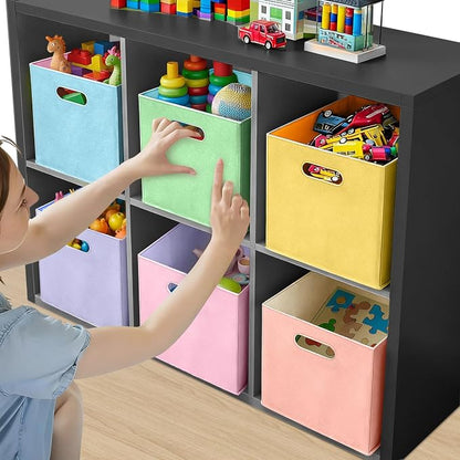 6 Pcs 11 Inch Colorful Felt Storage Cubes - Image 2