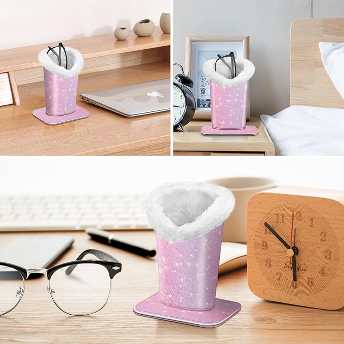 Fintie Plush Lined Eyeglasses Holder, Glasses Stand Case, Anti-scratch Glasses - Image 5