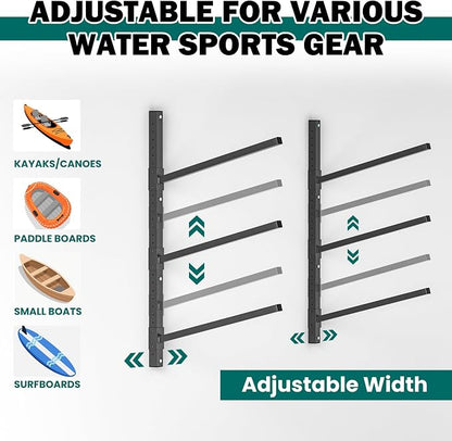 EVERHANGER Wall Mounted Kayak Storage Rack, Adjustable Kayak Holder, Heavy Duty - Image 4