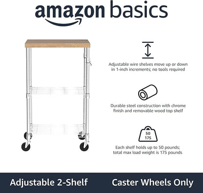 Amazon Basics Portable Kitchen 3-Tier Storage Rack on Caster Wheels - Image 2