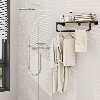 Industrial Pipe Clothes Rack, Heavy Duty Iron Wall Mounted Garment Rack - Image 6