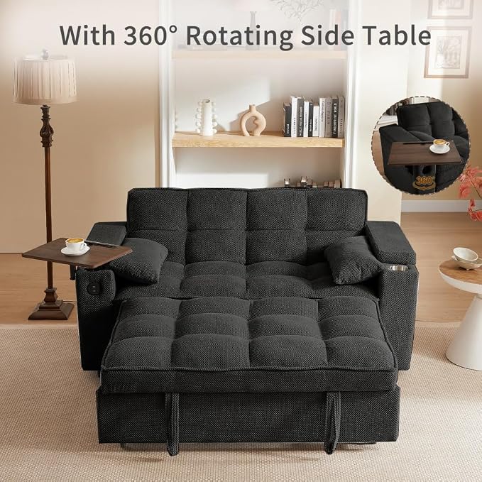 hansones 66" 3-in-1 Folding Convertible Sofa Bed, Queen Size Pullout Sofa - Image 3