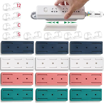 12PCS Power Strip Holder, Adhesive Punch-Free Socket Holder, Self Adhesive by CHNLML
