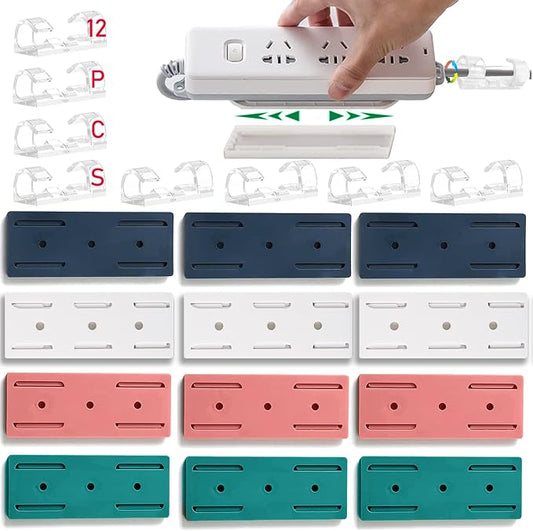 12PCS Power Strip Holder, Adhesive Punch-Free Socket Holder, Self Adhesive by CHNLML