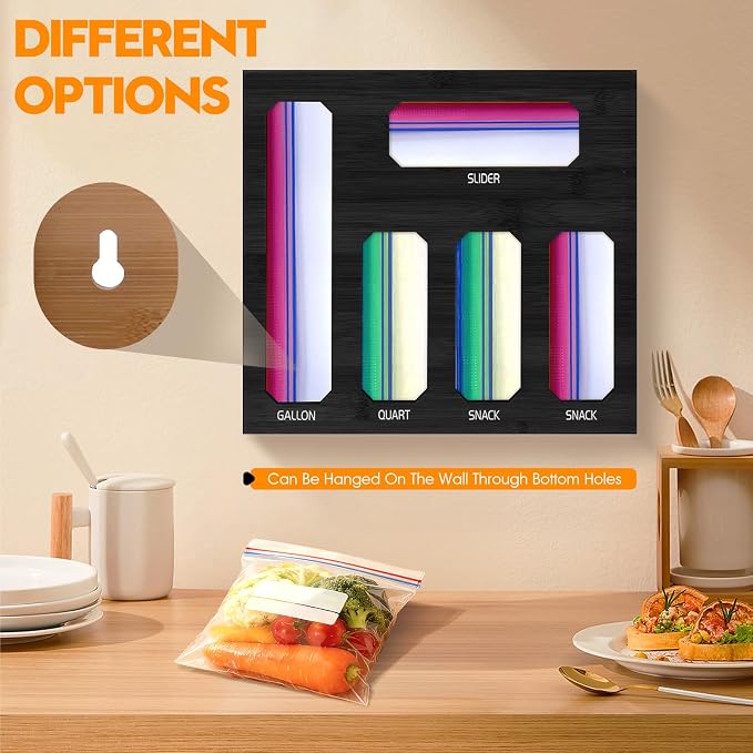 Bamboo Ziplock Bag Storage Organizer - Image 5