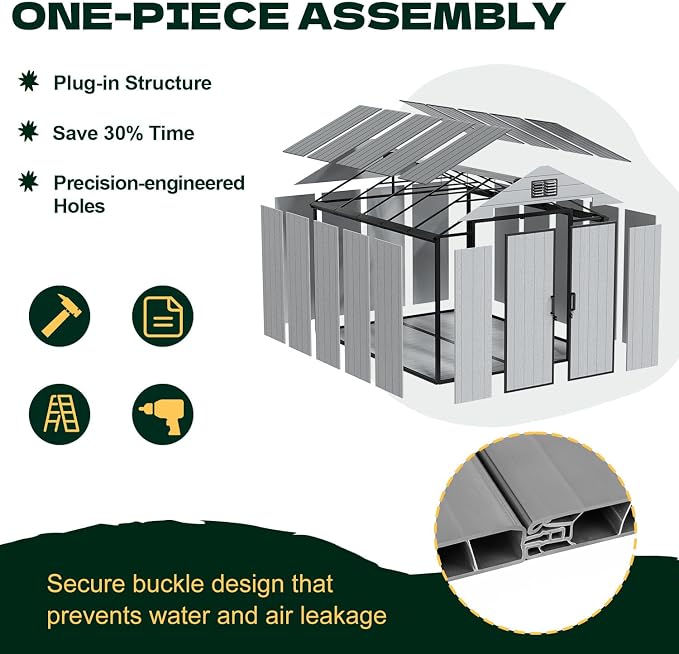8 x 10 FT Plastic Outdoor Storage Shed - Image 3