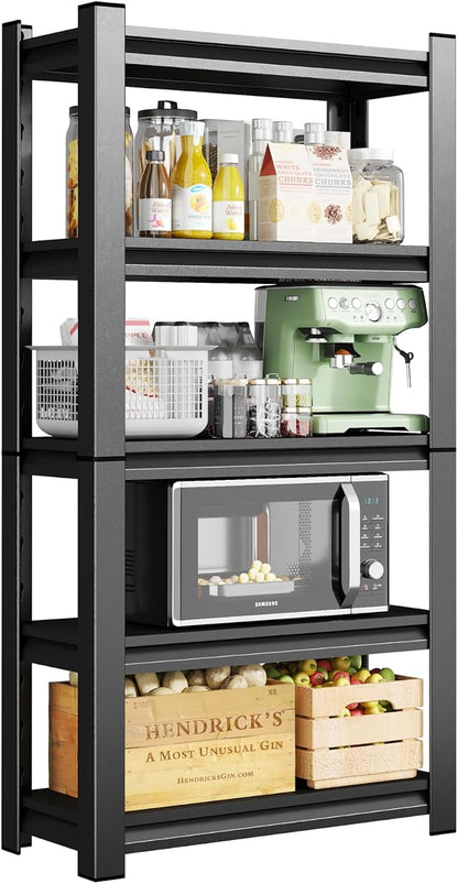 5-Tier Metal Storage Shelves, Adjustable Heavy Duty Shelving Units, Kitchen by Beaunatixx