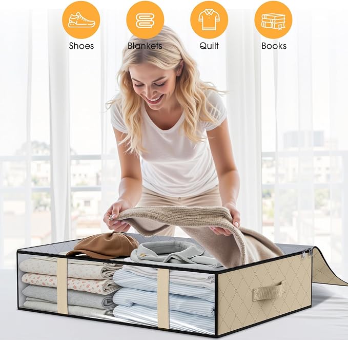 StorageRight Under Bed Storage Bags 4 Pack, 40L Large Clothes & Comforter - Image 7