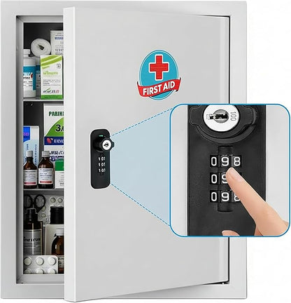 Locking Medicine Cabinet with Combination Lock and Safety Key | Rust-resistant by Unknown