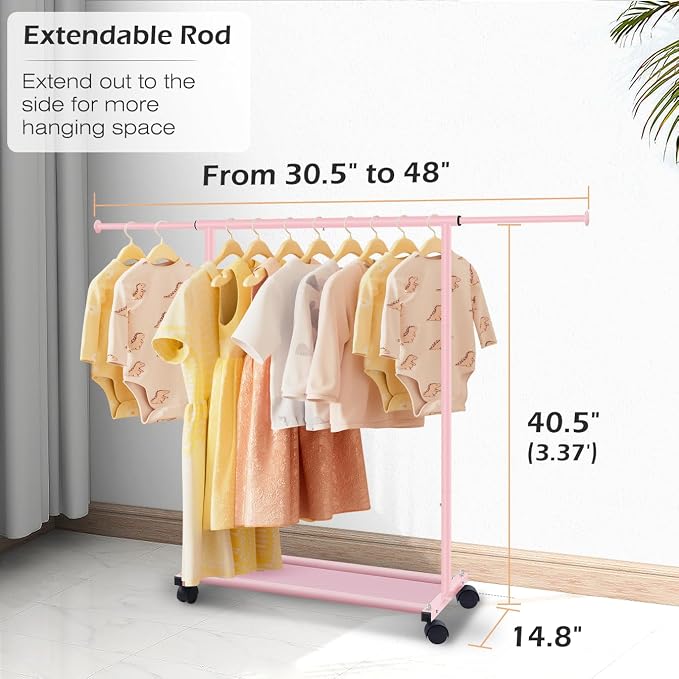 MISSLO Small Garment Racks for Hanging Clothes Rack Mini Kids Clothing Rack - Image 4