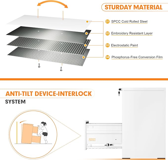 INTERGREAT 2 Drawers File Cabinet - Image 5