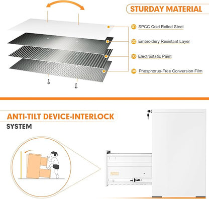 INTERGREAT 2 Drawers File Cabinet - Image 5
