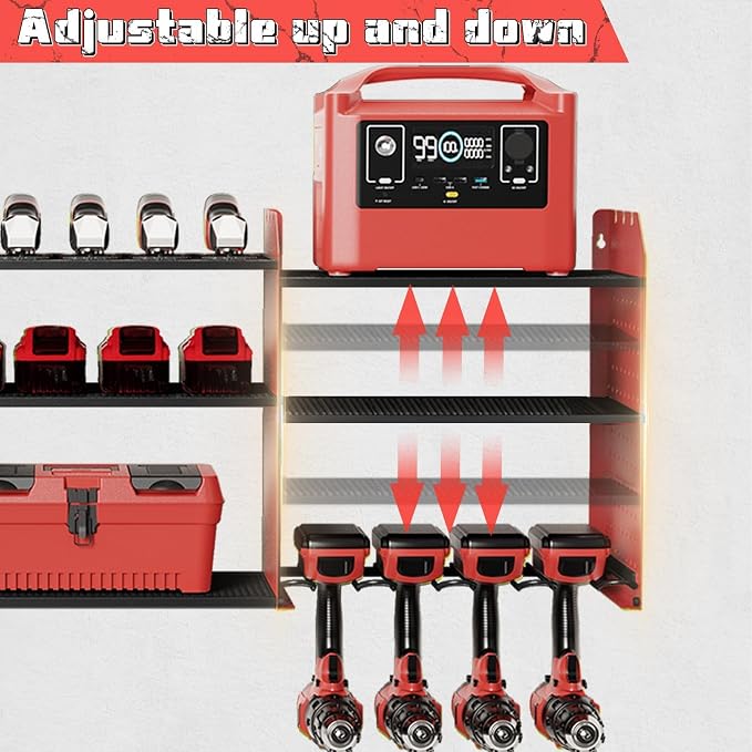 Power Tool Organizer with Charging Station Wall Mount, 3 Layer Expanded Heavy - Image 6