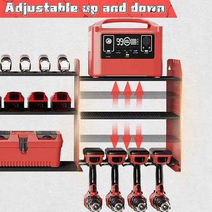 Power Tool Organizer with Charging Station Wall Mount, 3 Layer Expanded Heavy - Image 6