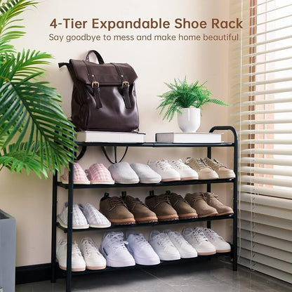 Gonfoam 4-Tier Expandable Shoe Rack, Adjustable Shoe Shelf Storage Organizer - Image 2